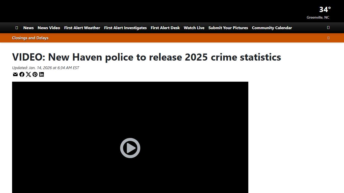 VIDEO: New Haven police to release 2025 crime statistics